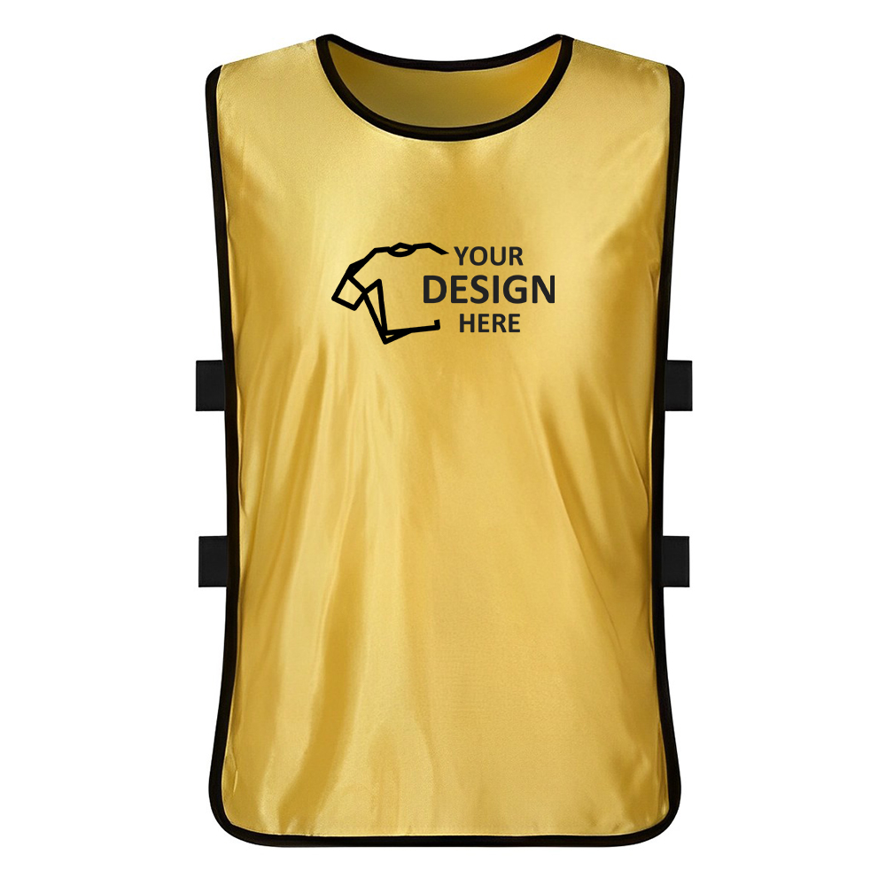 Sporttrainingsvesten voor volwassenen, geel met logo