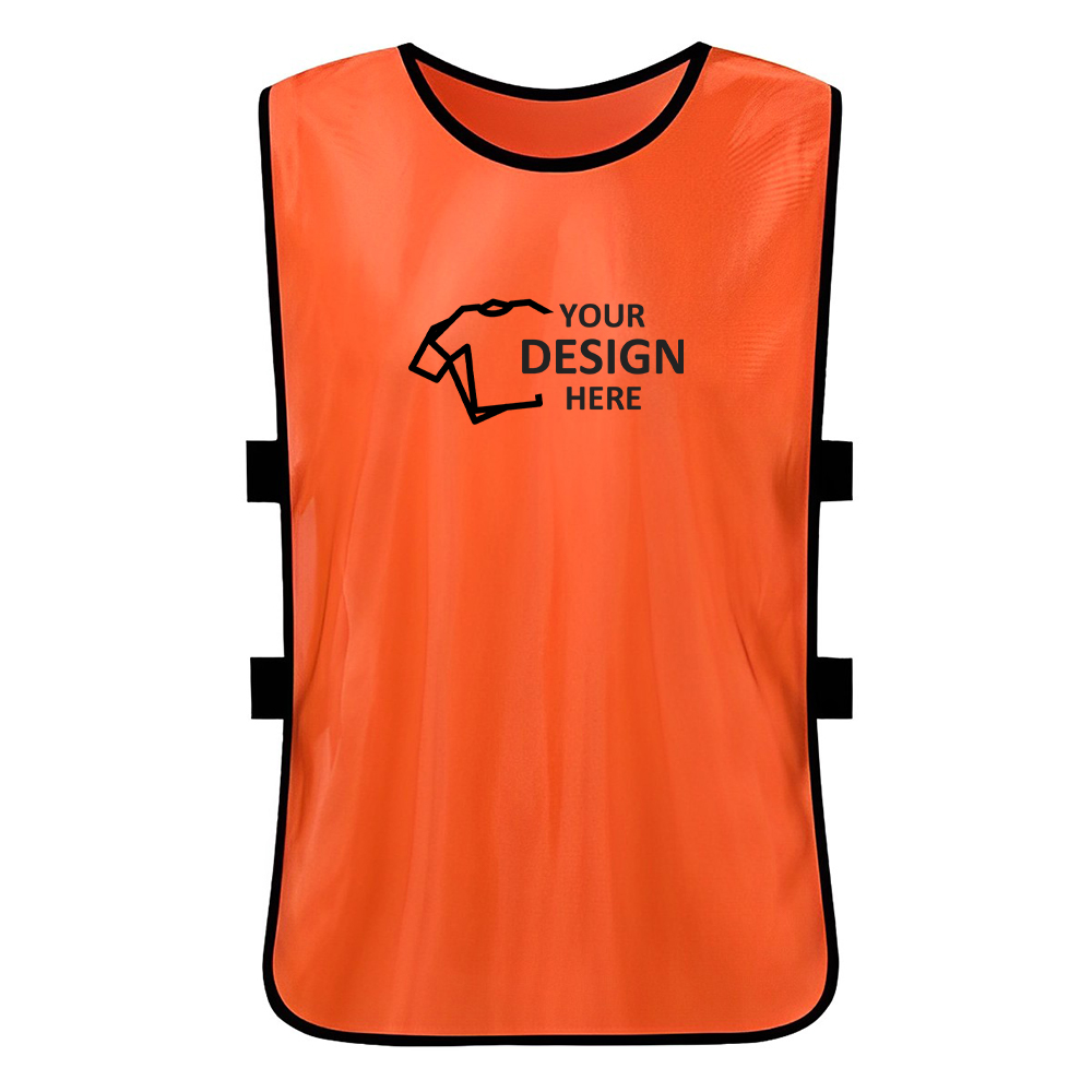Gilets d'entrainement sport adulte orange avec logo