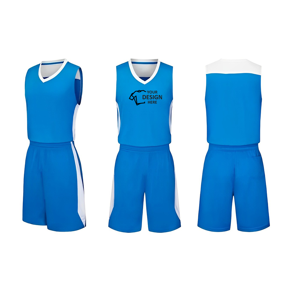 Basketball Jersey Team Uniform Blue With Logo
