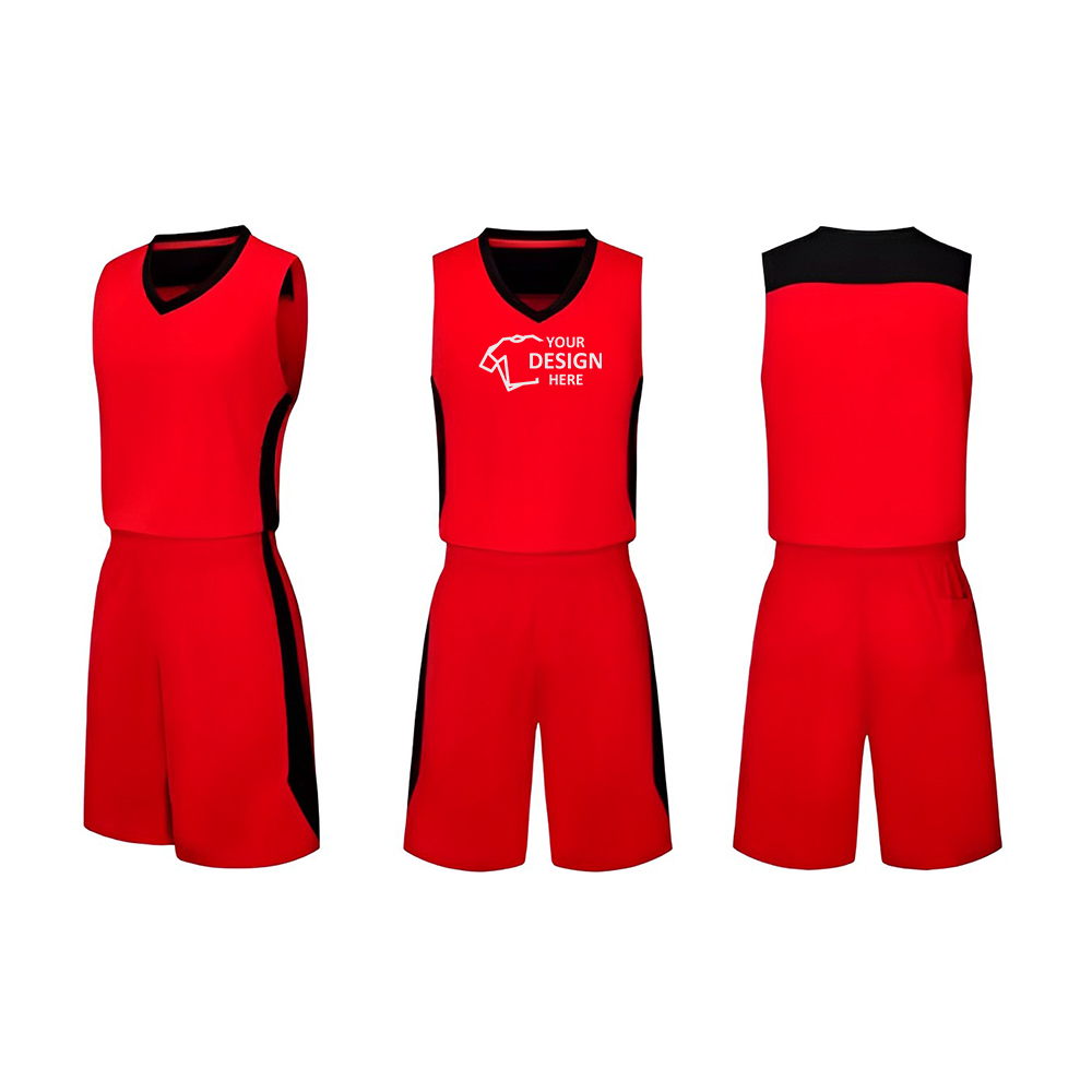 Basketball Jersey Team Uniform Red With Logo