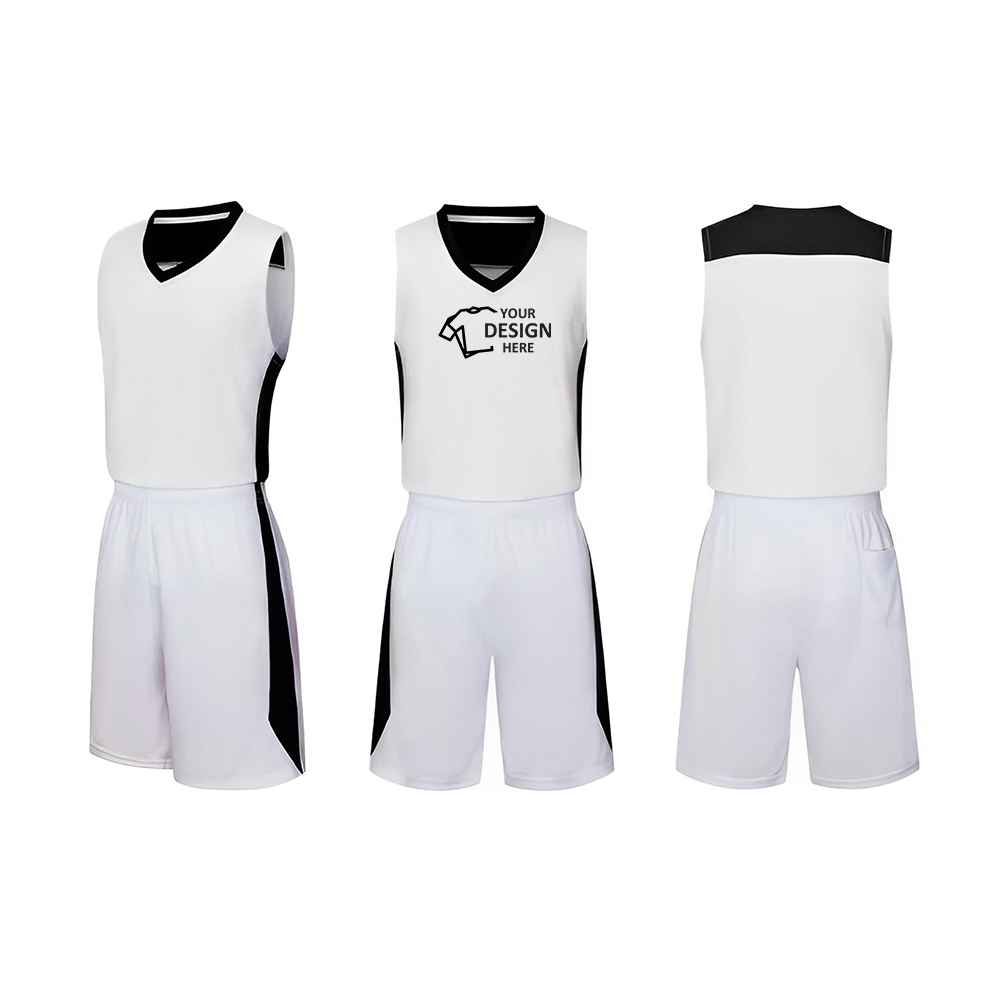 Basketball Jersey Team Uniform White With Logo
