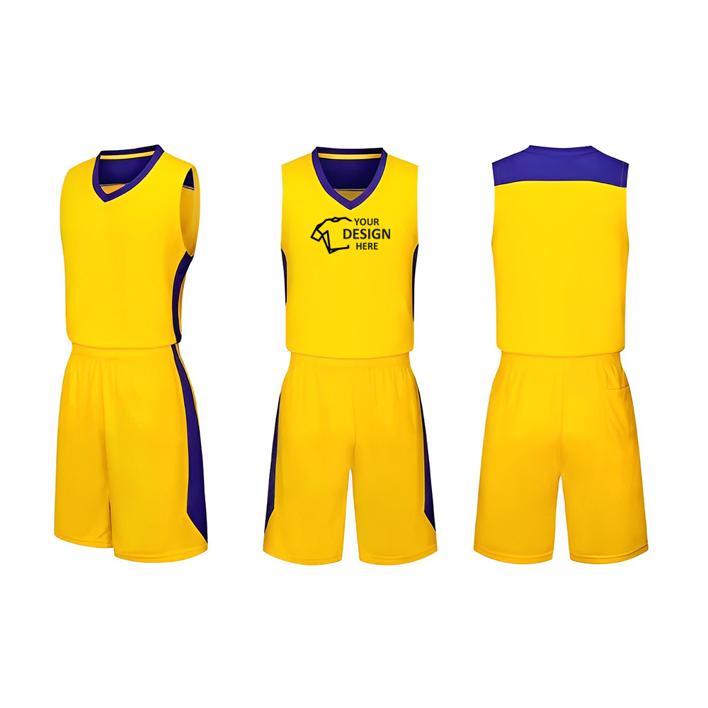 Basketball Jersey Team Uniform Yellow With Logo