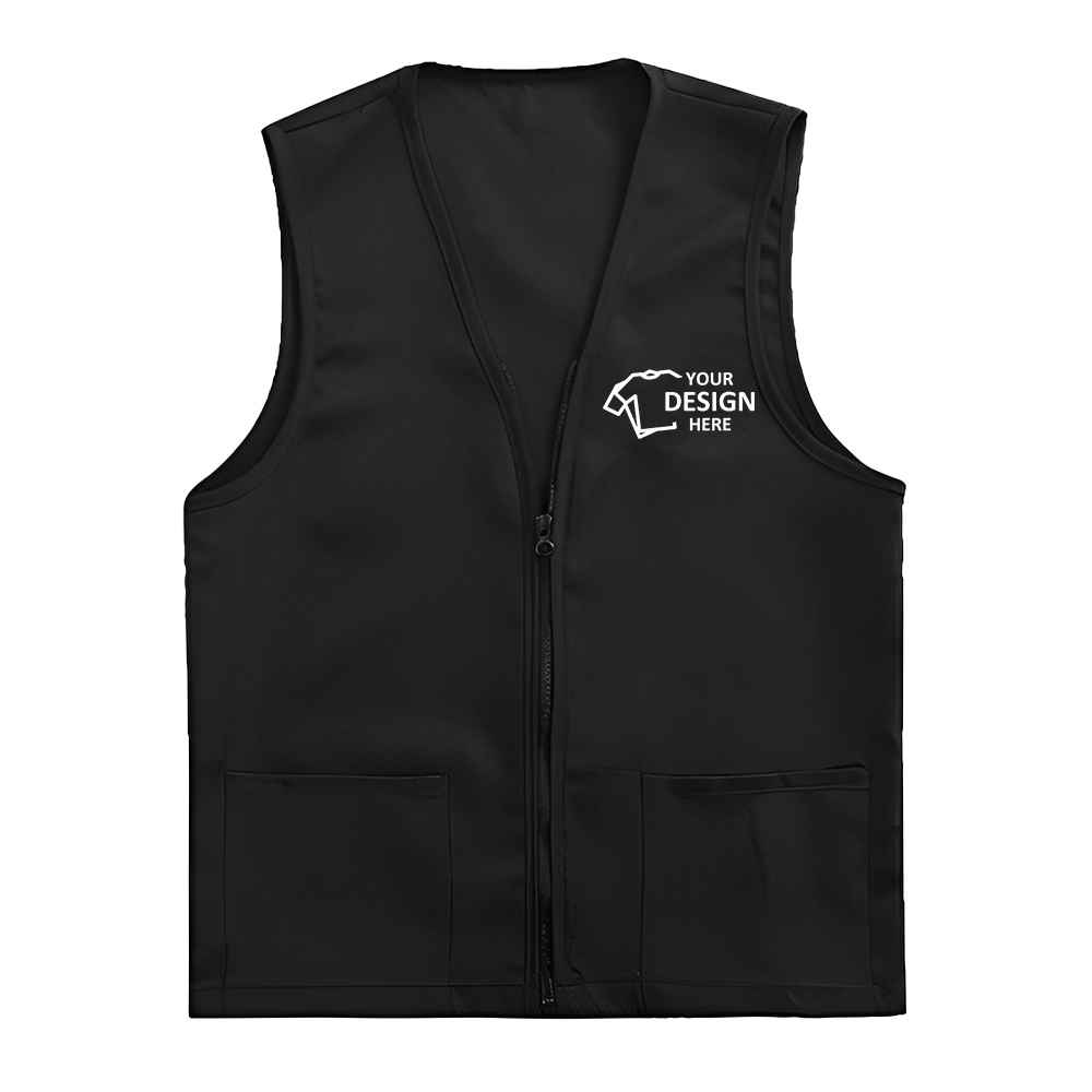 Custom Adult Volunteer Uniform Vest Black With Logo