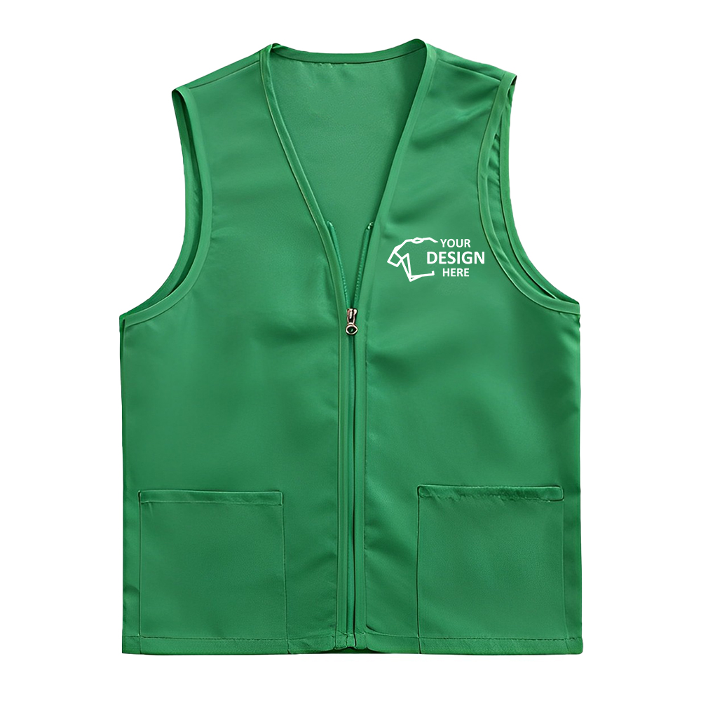 Custom Adult Volunteer Uniform Vest Green With Logo