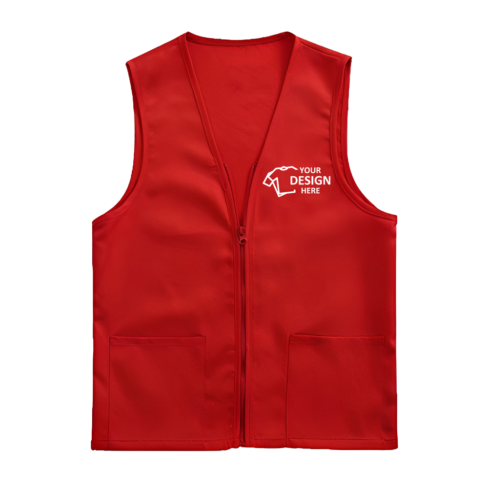 Custom Adult Volunteer Uniform Vest Red With Logo