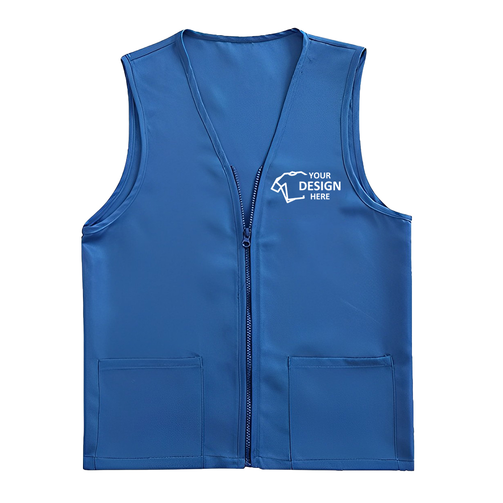 Custom Adult Volunteer Uniform Vest Royal Blue With Logo