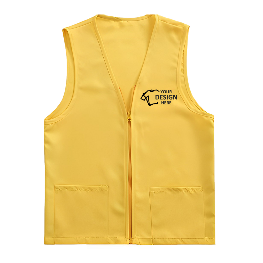 Custom Adult Volunteer Uniform Vest Yellow With Logo