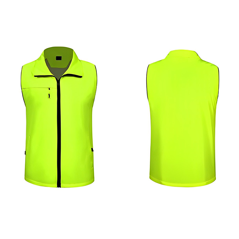 Custom Volunteers Activity Full Zipper Uniform Vests Fluorescent Green