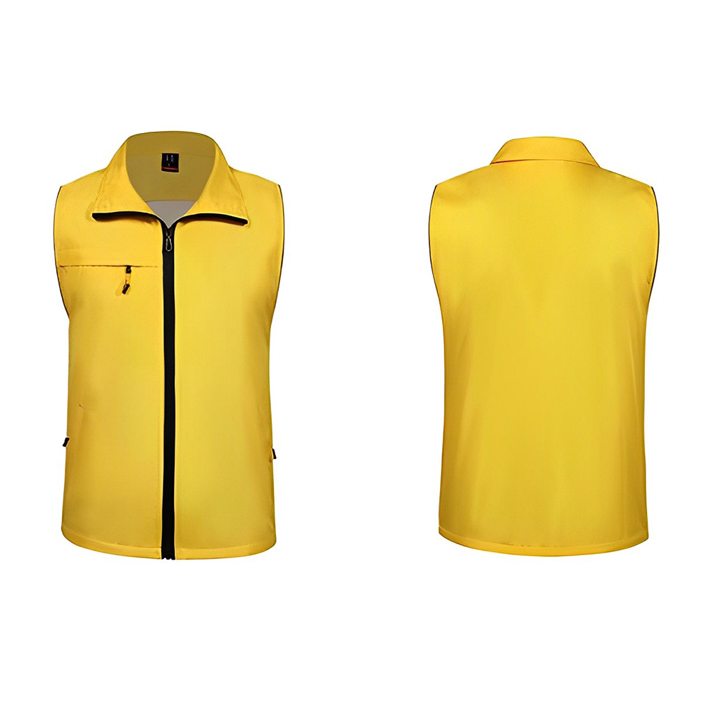 Custom Volunteers Activity Full Zipper Uniform Vests Yellow
