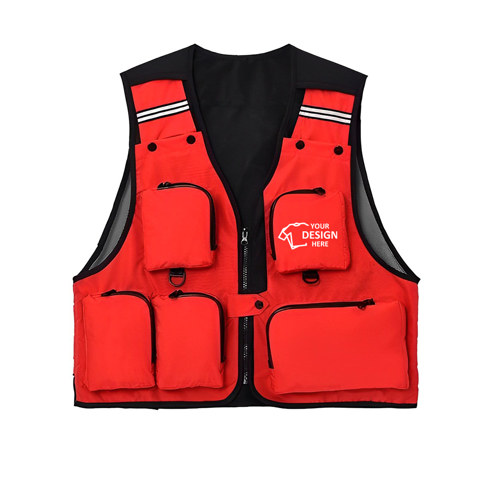 Fly Fishing Vest Pack Red With Logo