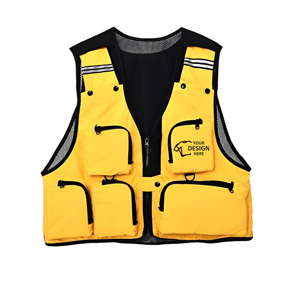 Fly Fishing Vest Pack Yellow With Logo