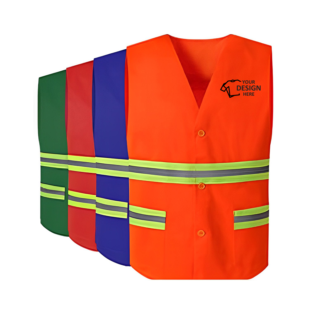 High Vis Reflective Safety Workwear Vest Multi Color
