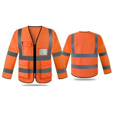Promotional High Visibility Long Sleeve Reflective Safety Jacket