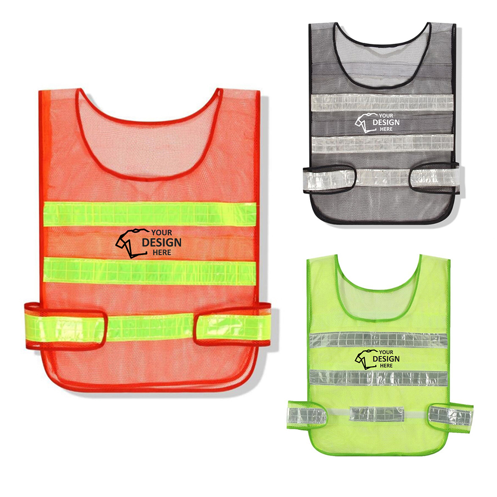 Mesh Reflective Strip Vest Group With Logo