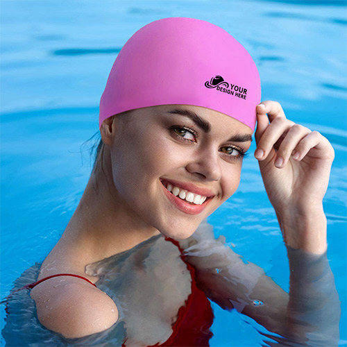 Custom Unisex Adult Silicone Waterproof Swimming Cap Hat