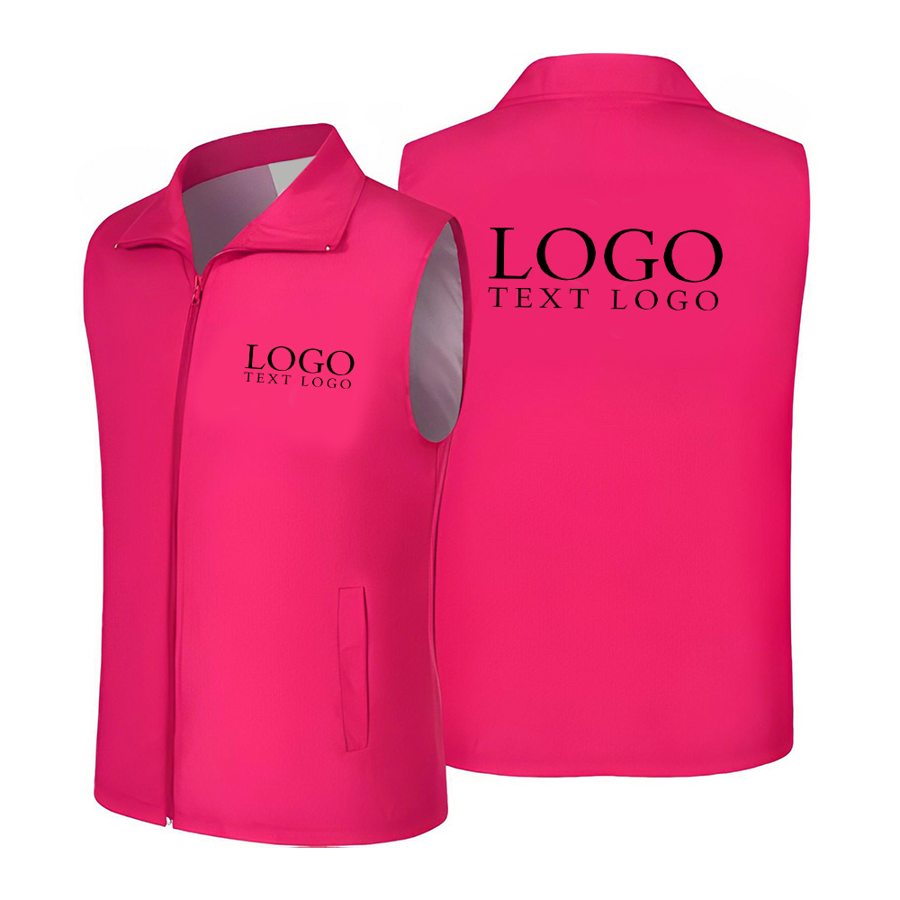 Volunteer Activity Vest Waistcoat Uniform Pink With Logo