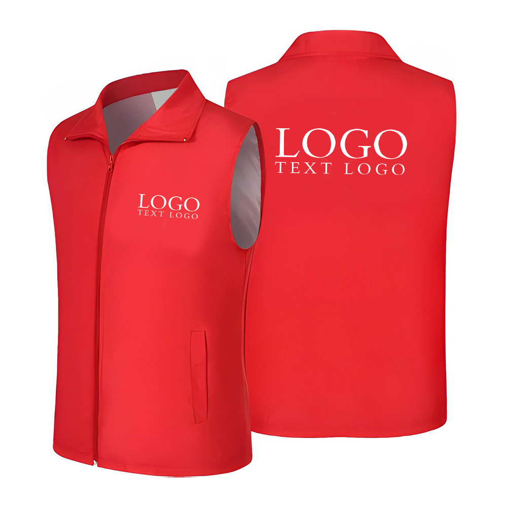 Volunteer Activity Vest Waistcoat Uniform Red With Logo