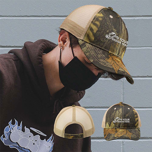 Custom Woodland Camouflage Mesh Trucker Hats