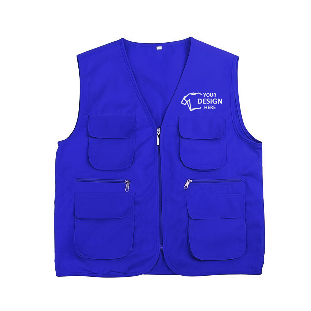 Custom Adult Volunteer Uniform Vest Blue Logo