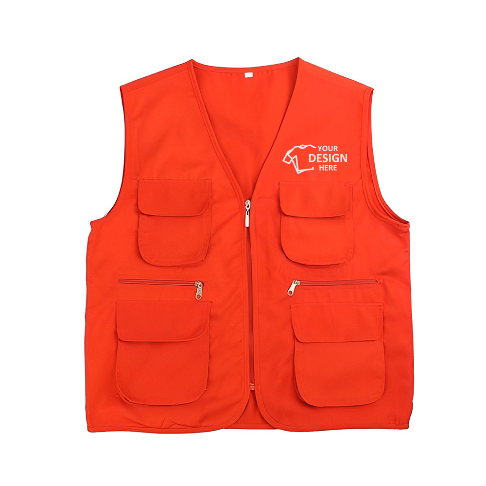 Custom Adult Volunteer Uniform Vest Orange Logo