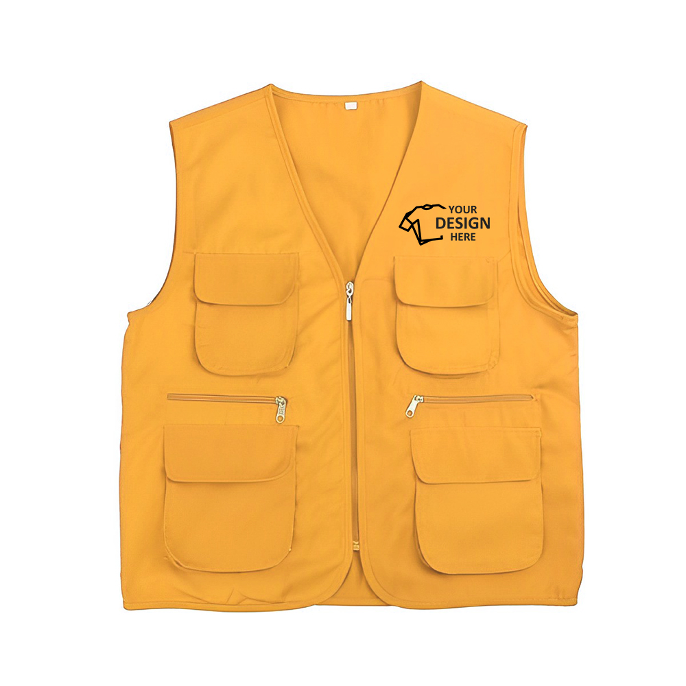 Custom Adult Volunteer Uniform Vest Yellow Logo