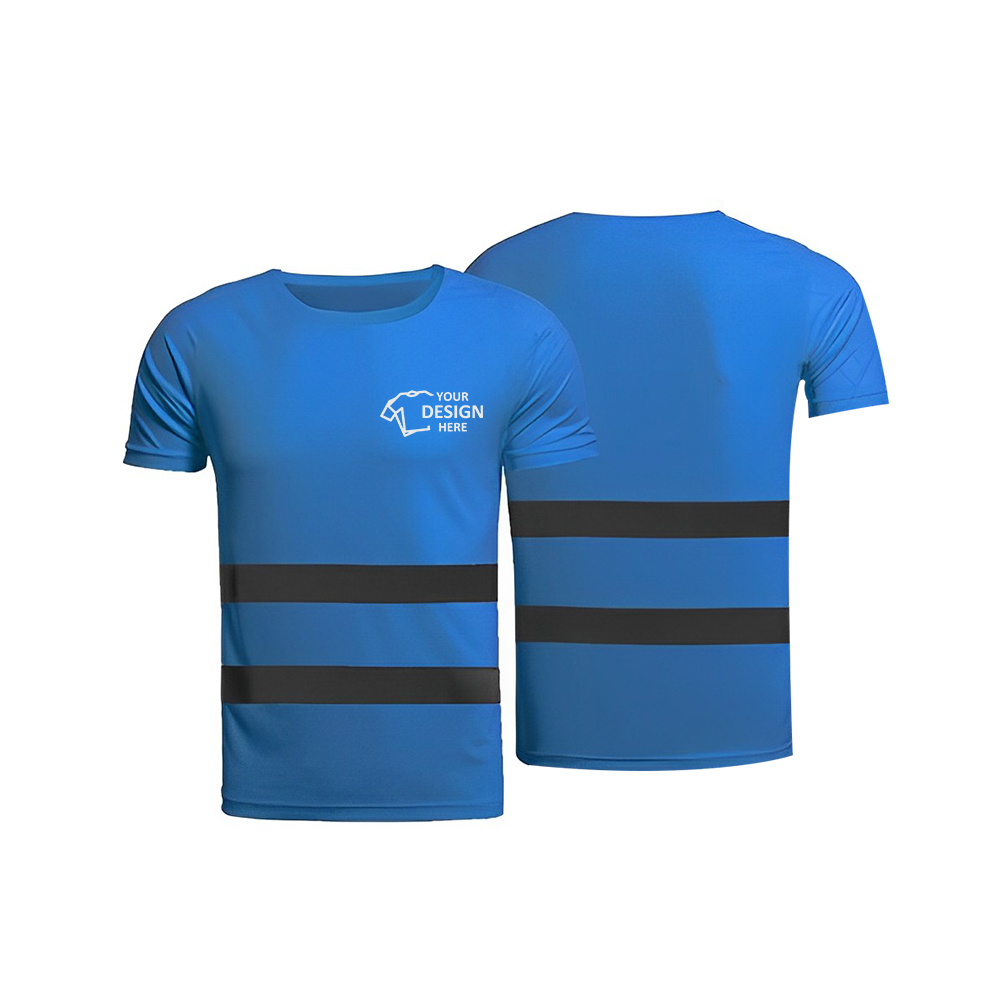 Custom Safety T-Shirt With High Visibility Reflective Tape 