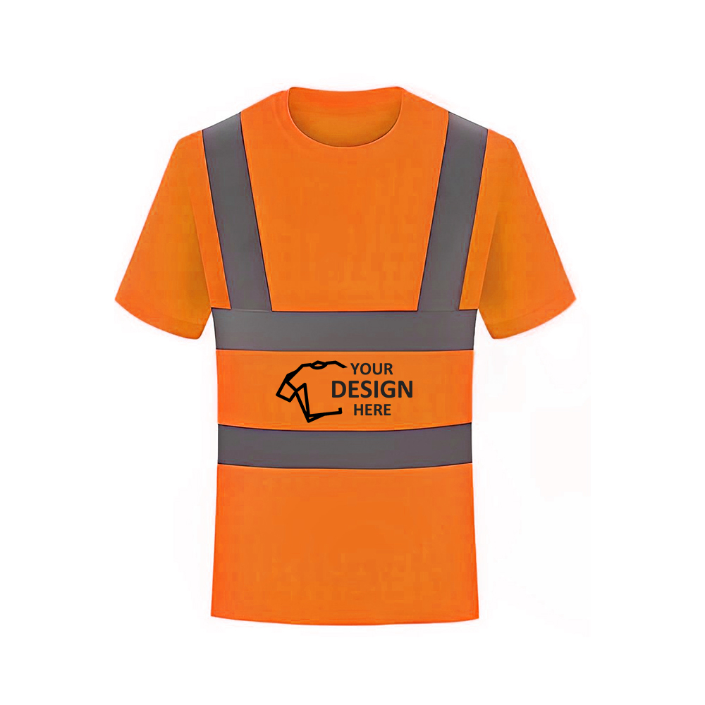 High Visibility Reflective Construction Safety T Shirt Orange Logo