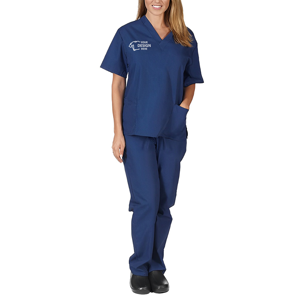 Medical Scrubs Uniform Blue Logo