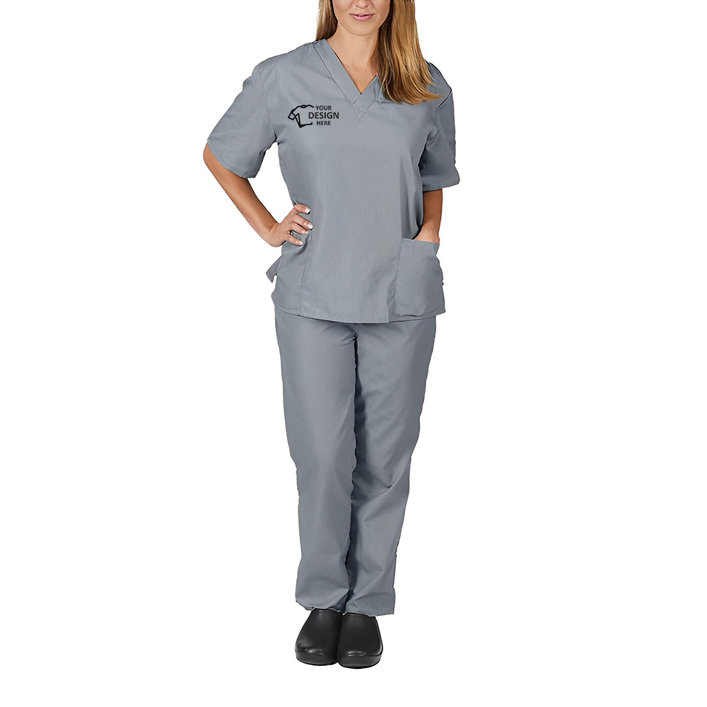 Medical Scrubs Uniform Gray Logo