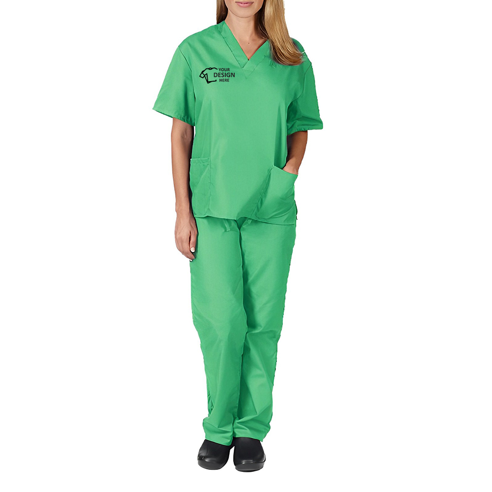 Medical Scrubs Uniform Green Logo
