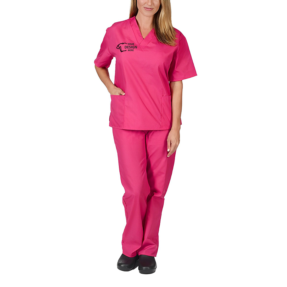 Medical Scrubs Uniform Pink Logo