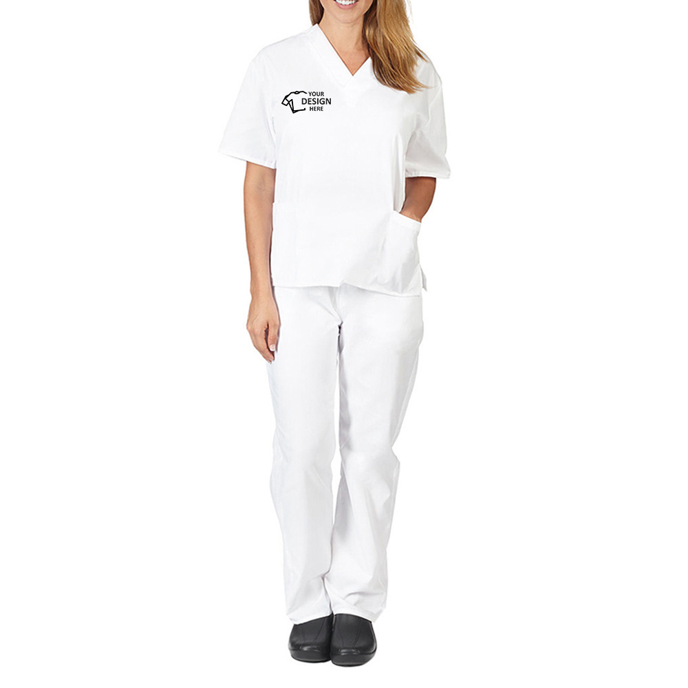 Medical Scrubs Uniform White Logo