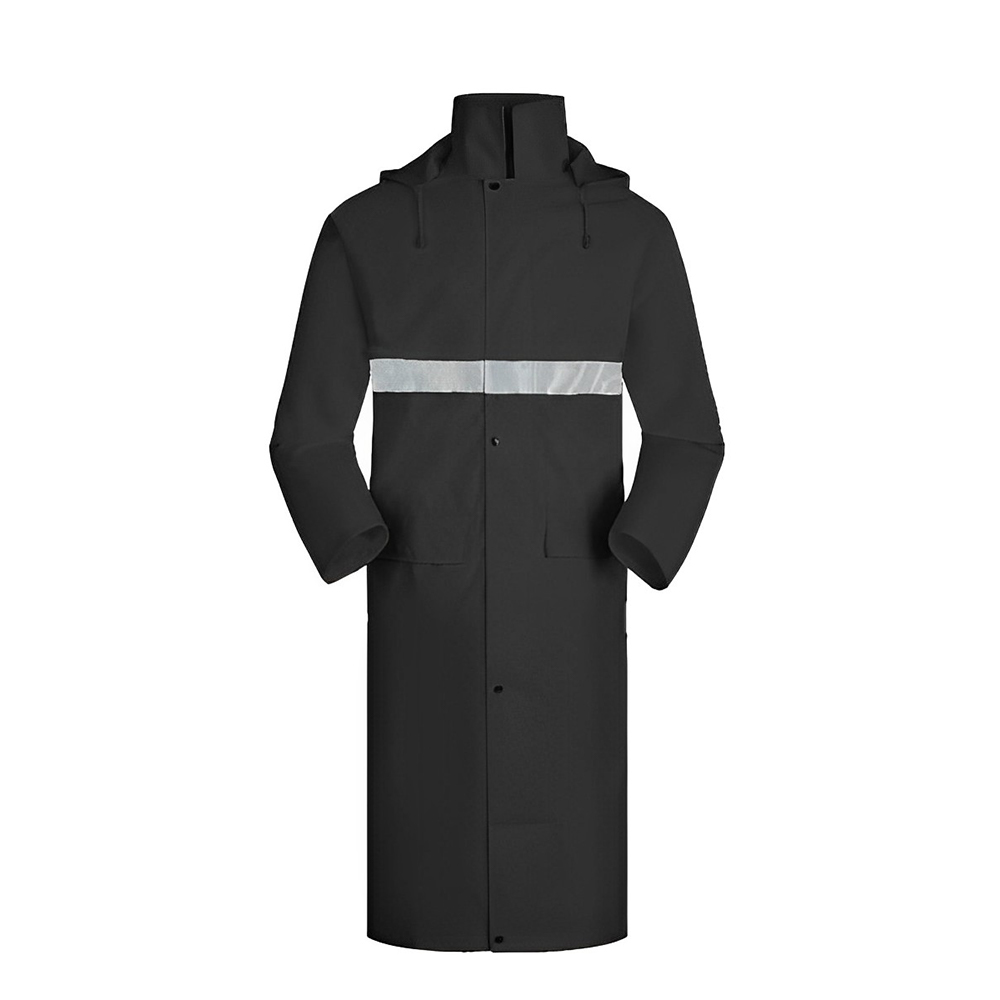 Raincoat Waterproof Men'S Long Rain Jacket Black