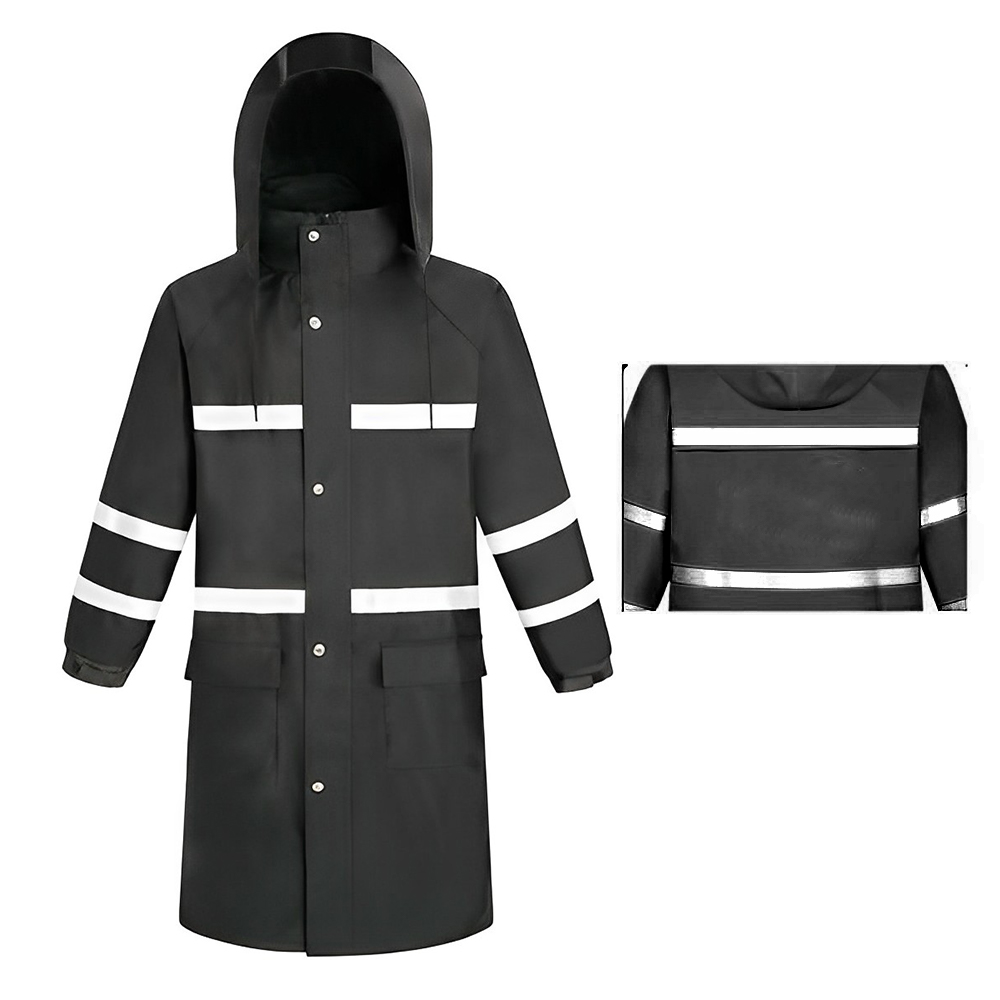 Safety Jacket Reflective Raincoat High Visibility Black