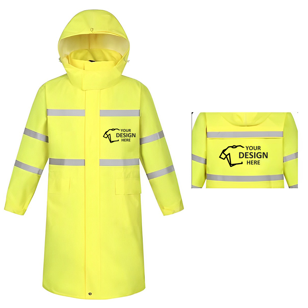 Safety Jacket Reflective Raincoat High Visibility Yellow Logo