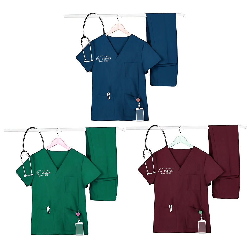 Unisex V-Neck Scrubs Medical Uniform Group