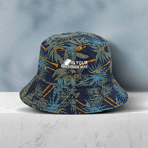 Custom Packable Reversible Printed Fisherman Bucket Sun Hat