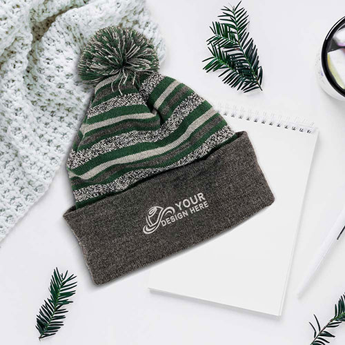 Promotional Striped Knit Cap with Cuff