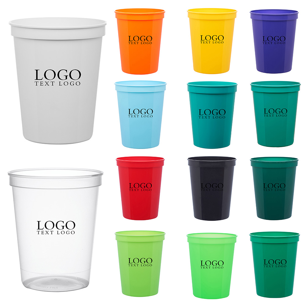 Custom Reusable Plastic Cups 16 Oz Stadium Cup Group With Logo - 副本