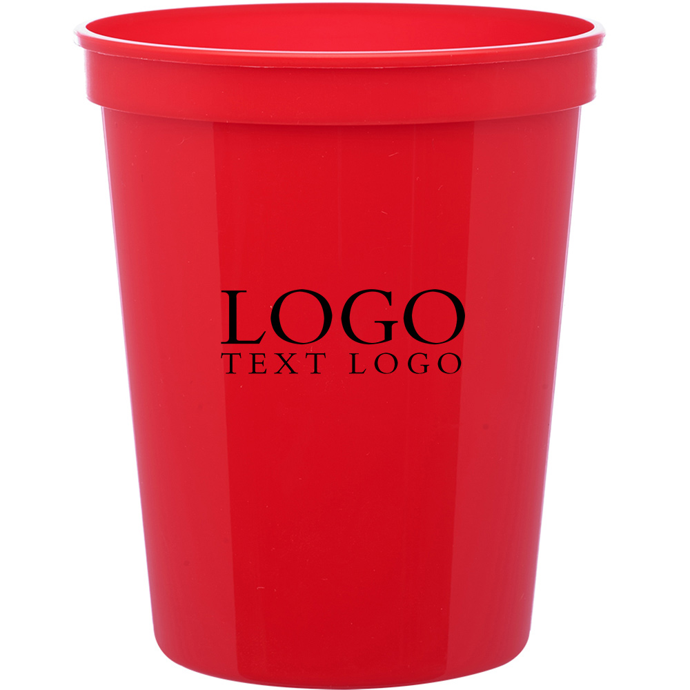 Custom Reusable Plastic Cups 16 Oz Stadium Cup Red With Logo