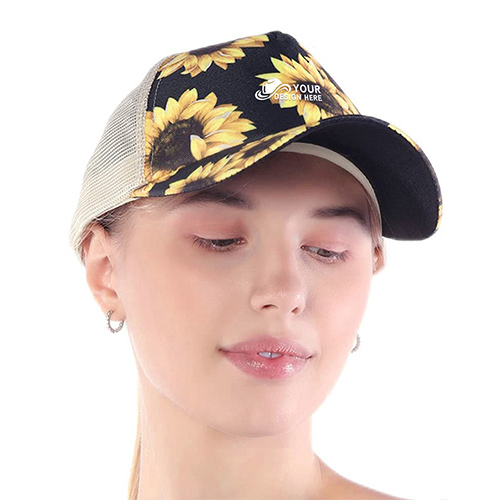 Custom Sunflower Back Open Summer Baseball Cap