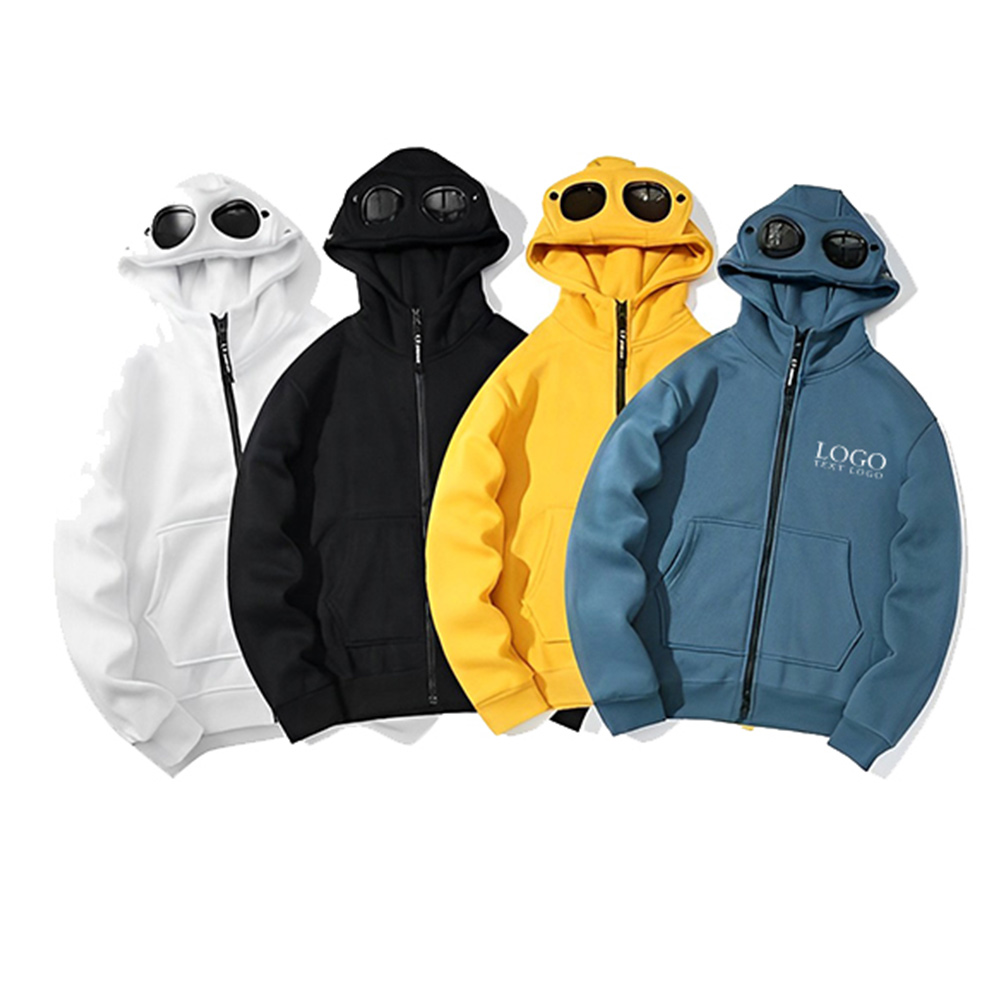 Zip Hooded Sweatshirt With Round Lens Group With Logo 1000