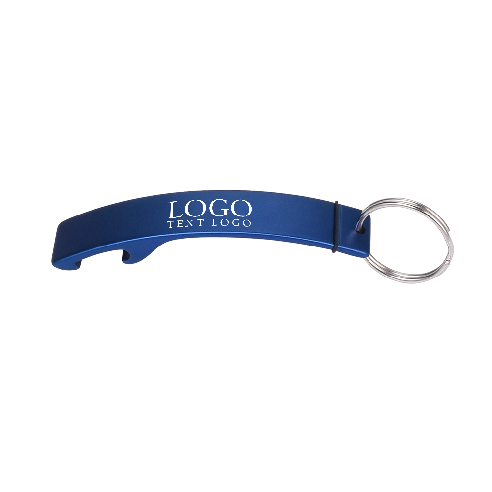 Portable Metal Bottle Opener Keychains Blue With Logo