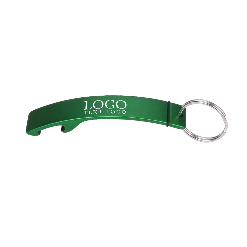 Portable Metal Bottle Opener Keychains Green With Logo