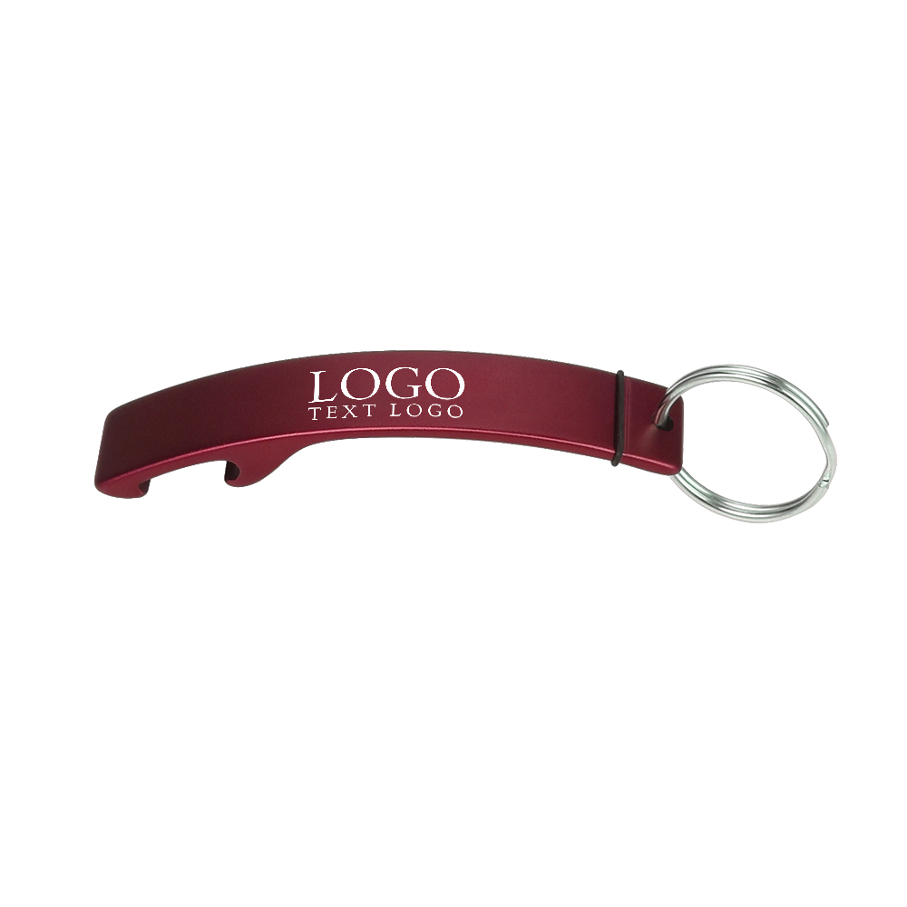 Portable Metal Bottle Opener Keychains Red With Logo