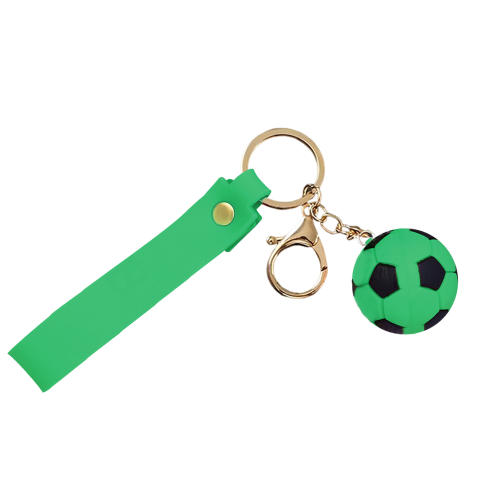 Soccer Ball Wrist Strap Key Chain Green