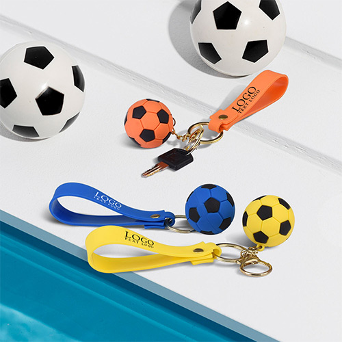 Soccer Ball Wrist Strap Key Chain 