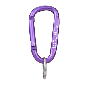Metal Carabiner Keychain with Split Ring