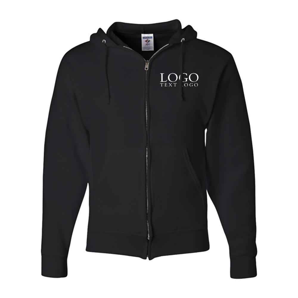 Jerzees NuBlend Full-Zip Hooded Sweatshirt Black With Logo