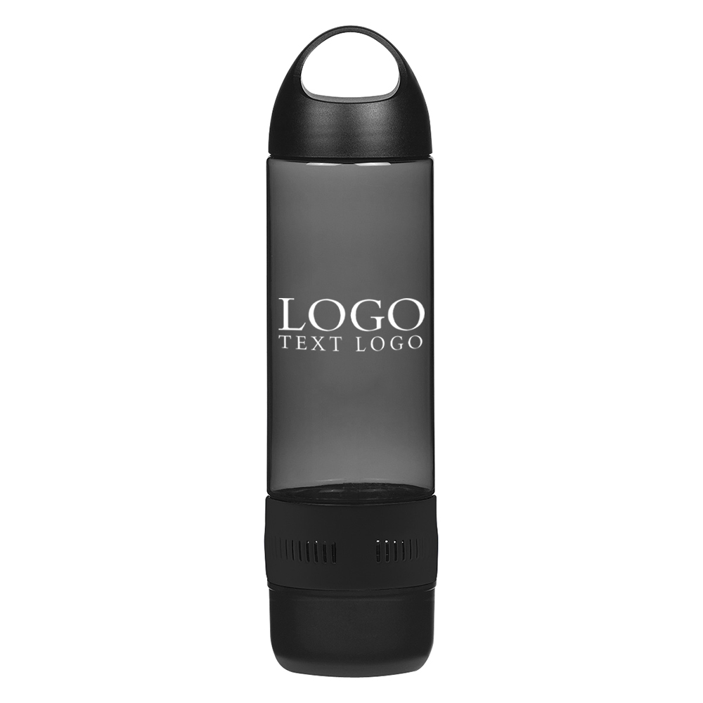 16 Oz Tritan Rumble Bottle With Speaker Charcoal Black With Logo